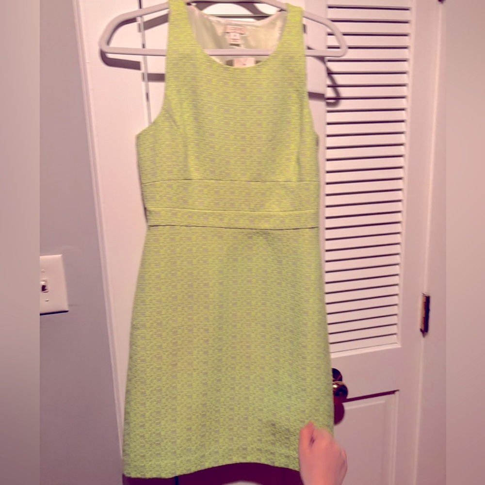 Tweed Bright Green Sleeveless Dress